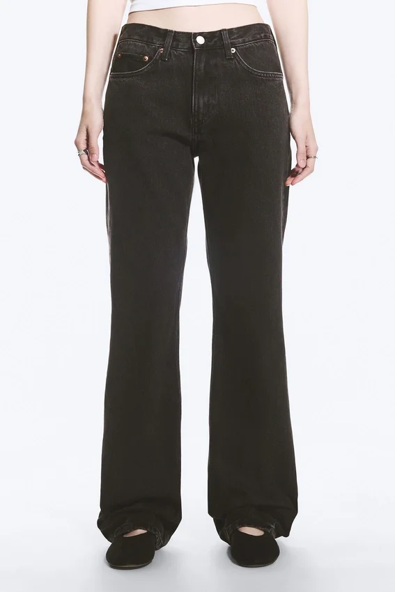 Moon Mid Rise Regular Bootcut Jeans – Tuned Black – Black Moon Mid Rise Regular Bootcut Jeans – Tuned Black – Black