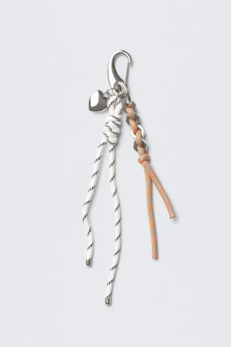 Multi-Charm Keyring – White/Beige String