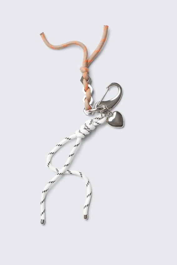 Multi-Charm Keyring – White/Beige String Multi-Charm Keyring – White/Beige String