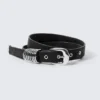 Multi D-Ring Faux Leather Belt – Black