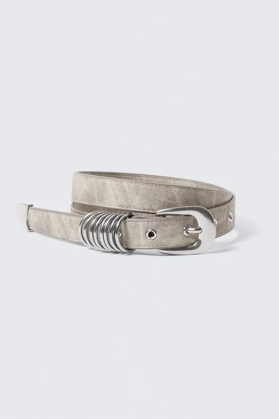Multi D-Ring Faux Leather Belt – Light Mole Multi D-Ring Faux Leather Belt – Light Mole