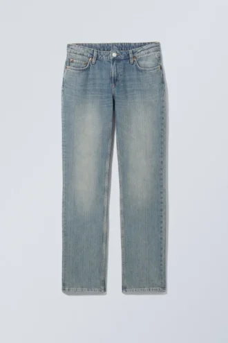 Nail Low Rise Slim Straight Jeans – Trove Blue – Medium Blue