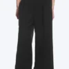 Nate Baggy Fit Pleated Suit Trousers – Black Nate Baggy Fit Pleated Suit Trousers – Black