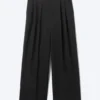 Nate Baggy Fit Pleated Suit Trousers – Black Nate Baggy Fit Pleated Suit Trousers – Black