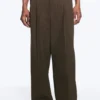 Nate Baggy Fit Pleated Suit Trousers – Brown Pinstripe Nate Baggy Fit Pleated Suit Trousers – Brown Pinstripe