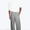 Nate Baggy Fit Pleated Suit Trousers – Light Dusty Grey Nate Baggy Fit Pleated Suit Trousers – Light Dusty Grey