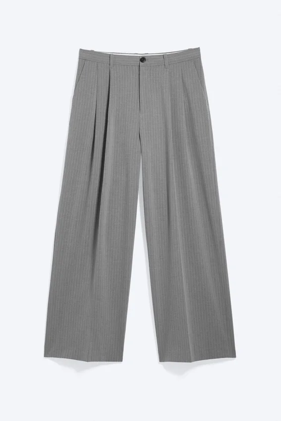 Nate Baggy Fit Pleated Suit Trousers – Light Dusty Grey Nate Baggy Fit Pleated Suit Trousers – Light Dusty Grey