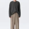 Nate Baggy Fit Pleated Suit Trousers – Pinstriped Beige Melange Nate Baggy Fit Pleated Suit Trousers – Pinstriped Beige Melange