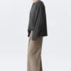 Nate Baggy Fit Pleated Suit Trousers – Pinstriped Beige Melange Nate Baggy Fit Pleated Suit Trousers – Pinstriped Beige Melange