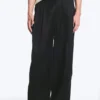 Nate Baggy Linen Blend Suit Trousers – Black Nate Baggy Linen Blend Suit Trousers – Black