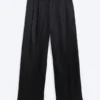 Nate Baggy Linen Blend Suit Trousers – Black Nate Baggy Linen Blend Suit Trousers – Black