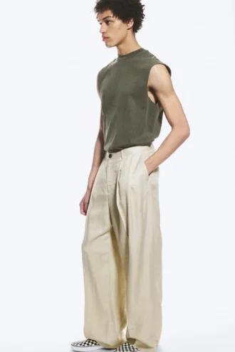Nate Baggy Linen Blend Suit Trousers – Light Dusty Beige Nate Baggy Linen Blend Suit Trousers – Light Dusty Beige