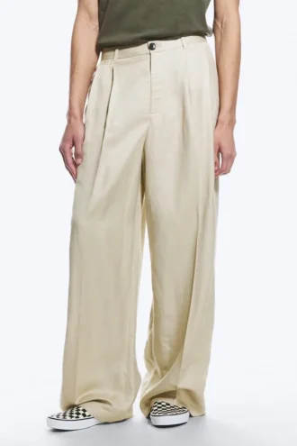 Nate Baggy Linen Blend Suit Trousers – Light Dusty Beige Nate Baggy Linen Blend Suit Trousers – Light Dusty Beige