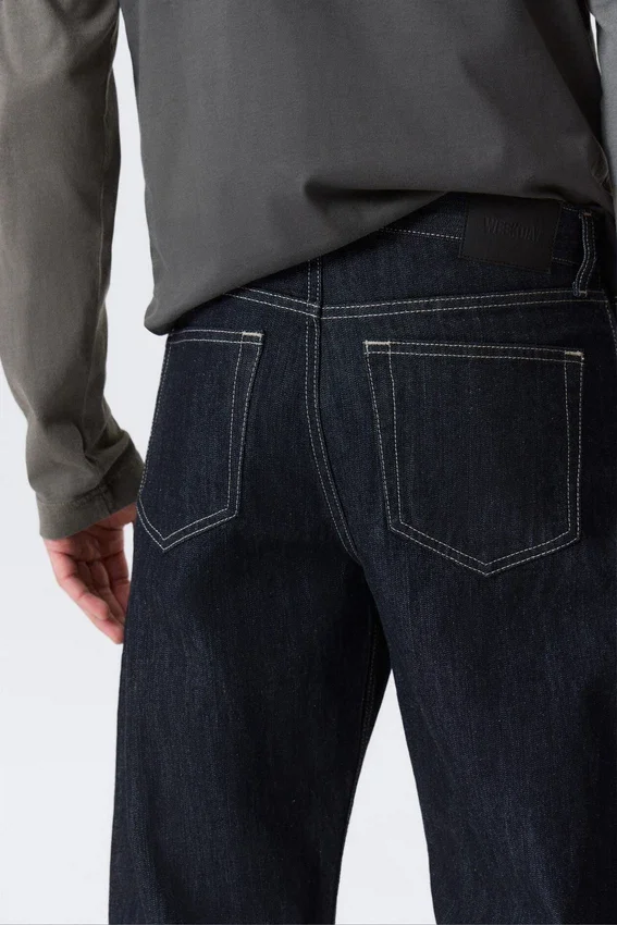 Nebula Mid Rise Loose Barrel Unisex Jeans – Blue Rinse – Dark Blue Nebula Mid Rise Loose Barrel Unisex Jeans – Blue Rinse – Dark Blue