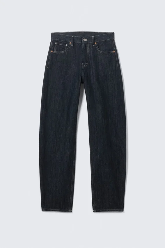 Nebula Mid Rise Loose Barrel Unisex Jeans – Blue Rinse – Dark Blue Nebula Mid Rise Loose Barrel Unisex Jeans – Blue Rinse – Dark Blue