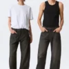 Nebula Mid Rise Loose Barrel Unisex Jeans – Chelsea Black – Black Nebula Mid Rise Loose Barrel Unisex Jeans – Chelsea Black – Black