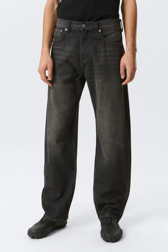 Nebula Mid Rise Loose Barrel Unisex Jeans – Chelsea Black – Black Nebula Mid Rise Loose Barrel Unisex Jeans – Chelsea Black – Black