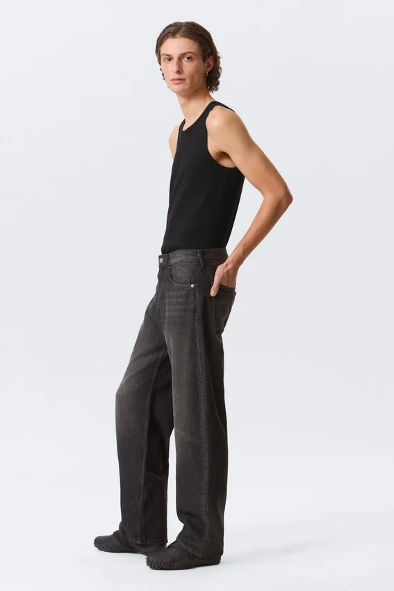 Nebula Mid Rise Loose Barrel Unisex Jeans – Chelsea Black – Black Nebula Mid Rise Loose Barrel Unisex Jeans – Chelsea Black – Black