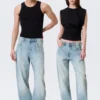 Nebula Mid Rise Loose Barrel Unisex Jeans – Kimberley Blue – Light Blue Nebula Mid Rise Loose Barrel Unisex Jeans – Kimberley Blue – Light Blue