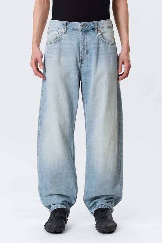 Nebula Mid Rise Loose Barrel Unisex Jeans – Kimberley Blue – Light Blue Nebula Mid Rise Loose Barrel Unisex Jeans – Kimberley Blue – Light Blue