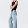 Nebula Mid Rise Loose Barrel Unisex Jeans – Kimberley Blue – Light Blue Nebula Mid Rise Loose Barrel Unisex Jeans – Kimberley Blue – Light Blue