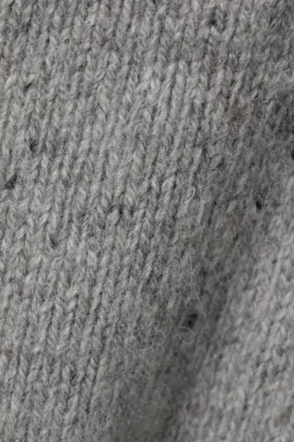 Nepped Knitted Wool-Blend Cardigan – Grey Melange