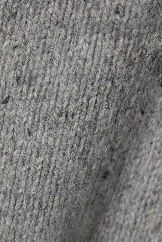 Nepped Knitted Wool-Blend Cardigan – Grey Melange Nepped Knitted Wool-Blend Cardigan – Grey Melange