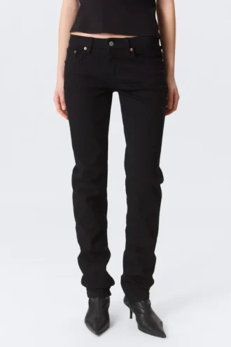 Neptune Low Rise Slim Straight Leg Jeans – Black Rinse – Black