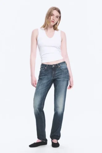Neptune Low Rise Slim Straight Leg Jeans – Blue Hymn – Medium Blue