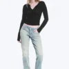 Neptune Low Rise Slim Straight Leg Jeans – Broken Blue – Light Blue Neptune Low Rise Slim Straight Leg Jeans – Broken Blue – Light Blue