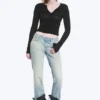 Neptune Low Rise Slim Straight Leg Jeans – Broken Blue – Light Blue Neptune Low Rise Slim Straight Leg Jeans – Broken Blue – Light Blue
