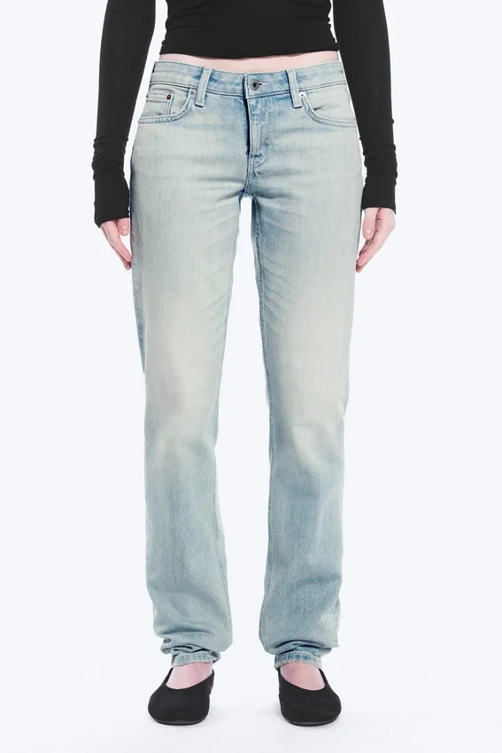 Neptune Low Rise Slim Straight Leg Jeans – Broken Blue – Light Blue Neptune Low Rise Slim Straight Leg Jeans – Broken Blue – Light Blue