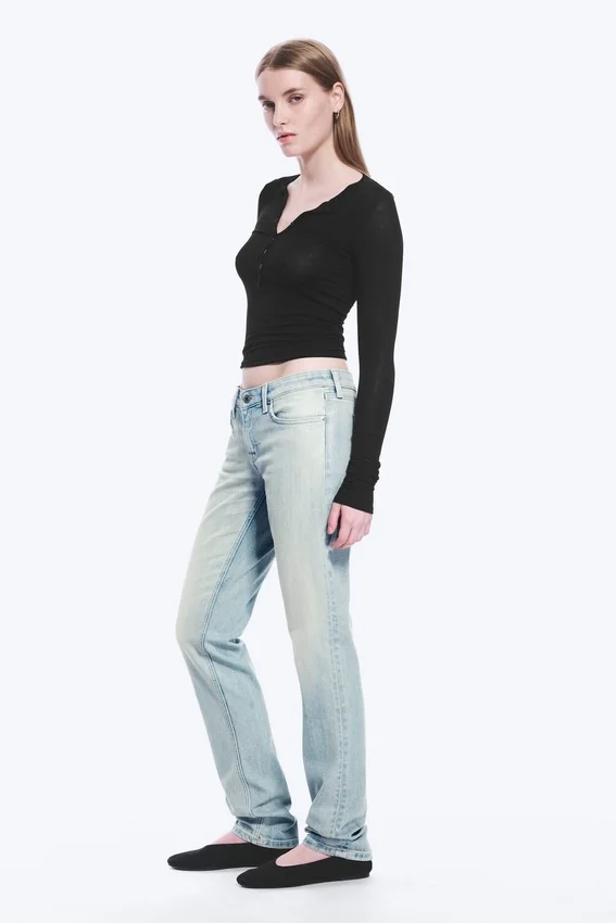 Neptune Low Rise Slim Straight Leg Jeans – Broken Blue – Light Blue Neptune Low Rise Slim Straight Leg Jeans – Broken Blue – Light Blue