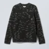 Norman Relaxed Raglan Sweater – Black Melange Norman Relaxed Raglan Sweater – Black Melange