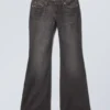 Nova Low Rise Slim Bootcut Jeans – Ash Black – Black