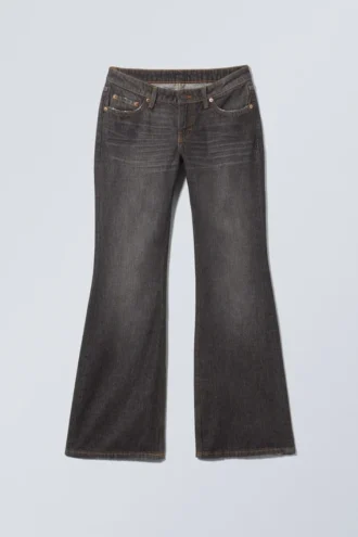 Nova Low Rise Slim Bootcut Jeans – Ash Black – Black