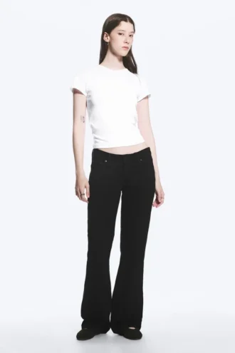 Nova Low Rise Slim Bootcut Jeans – Black Rinse – Black