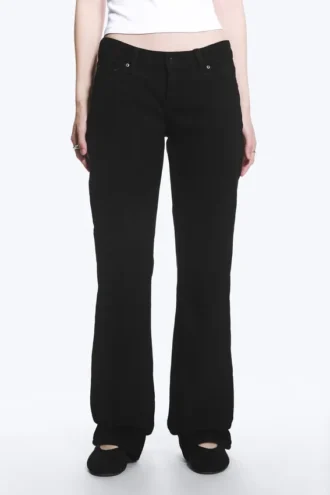 Nova Low Rise Slim Bootcut Jeans – Black Rinse – Black