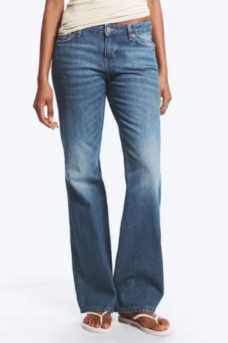 Nova Low Rise Slim Bootcut Jeans – Mine Blue – Medium Blue