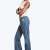 Nova Low Rise Slim Bootcut Jeans – Mine Blue – Medium Blue