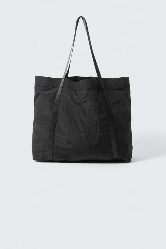 Nylon Tote Bag – Black Nylon Tote Bag – Black