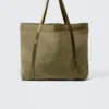 Nylon Tote Bag – Khaki Green Nylon Tote Bag – Khaki Green