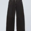 Oblique Low Waist Loose Barrel Jeans – Tuned Black Oblique Low Waist Loose Barrel Jeans – Tuned Black