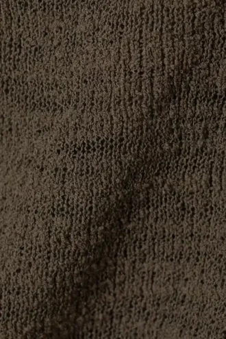 Off-Shoulder Knitted Sweater – Dark Brown