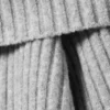 Off-Shoulder Ribbed Knitted Sweater – Grey Melange Off-Shoulder Ribbed Knitted Sweater – Grey Melange