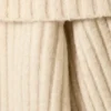 Off-Shoulder Ribbed Knitted Sweater – Light Beige Off-Shoulder Ribbed Knitted Sweater – Light Beige