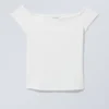 Off Shoulder T-Shirt – White Off Shoulder T-Shirt – White