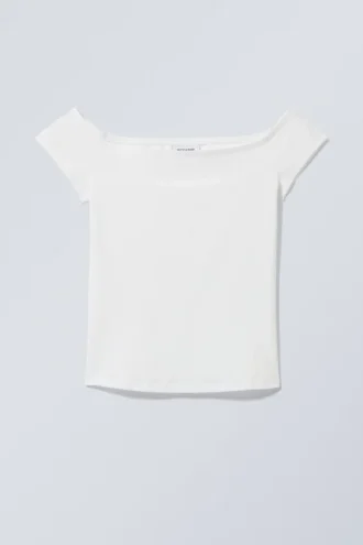 Off Shoulder T-Shirt – White