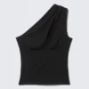 One-Shoulder Cut-Out Top – Black One-Shoulder Cut-Out Top – Black
