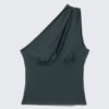 One-Shoulder Cut-Out Top – Petrol One-Shoulder Cut-Out Top – Petrol